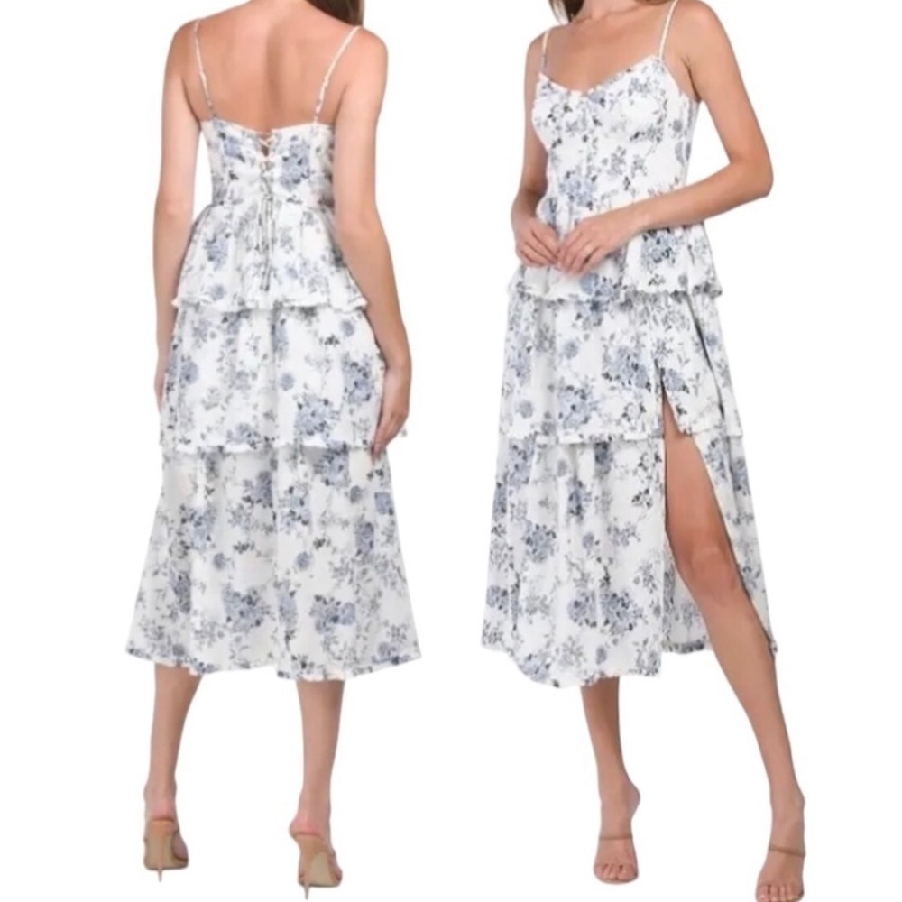 House of Harlow 1960 Blue Floral Midi Dress